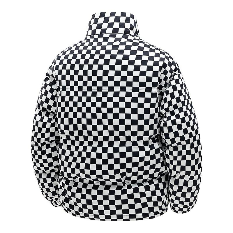 Unisex Gruba Bawełniana Kurtka Zimowa z Kołnierzem Stojącym - Luźny Krój dla Par