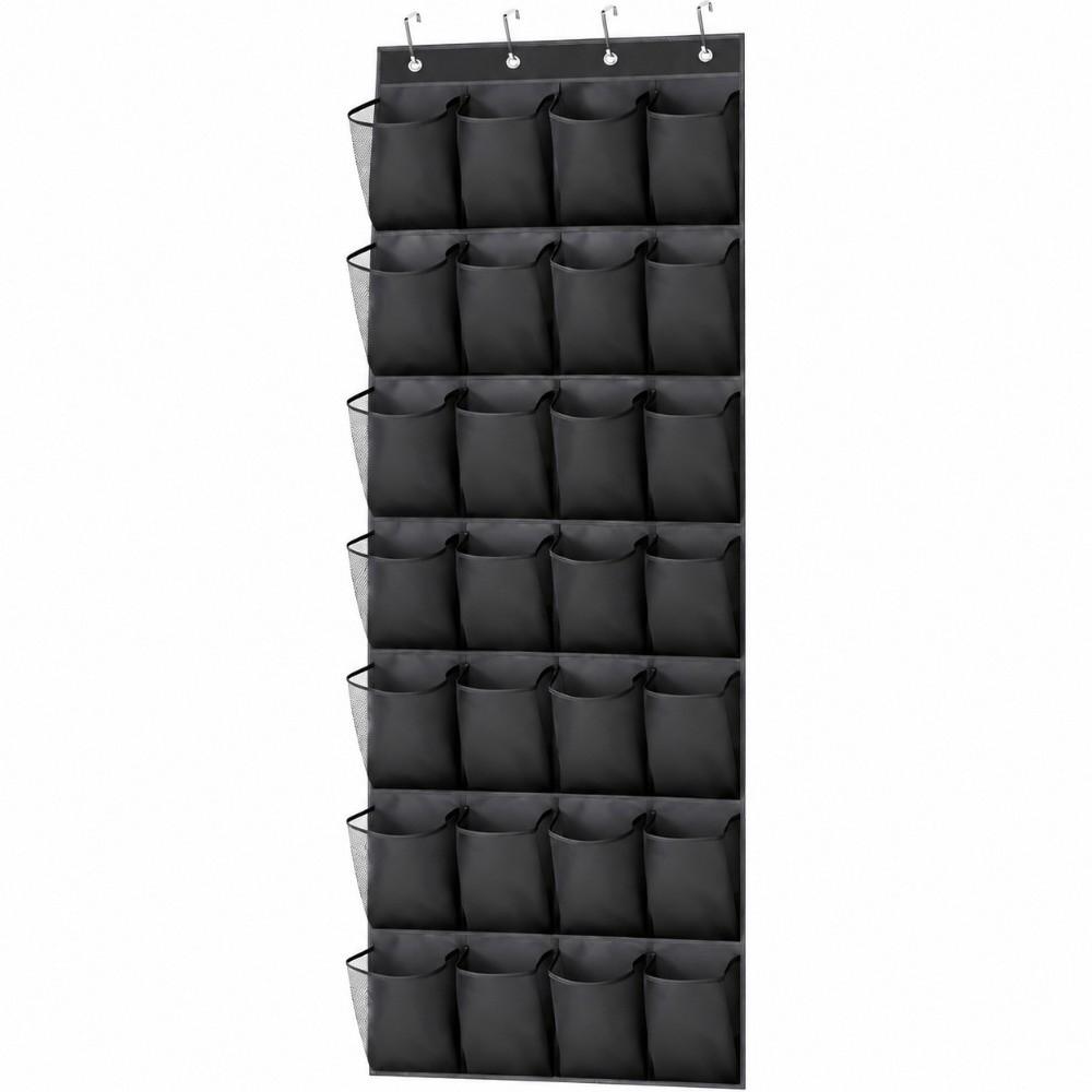 Breathable Over The Door Shoe Organizer Mesh Pockets Hanging Shoe Rack  Door Behind