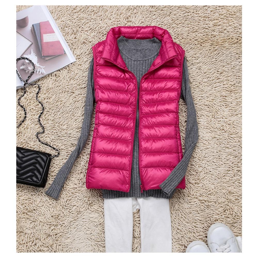 Women's Lightweight Down Vest Women's Plus Size Slim Fit Short-Length Fall/Winter Vest Arrival Portable Mini Vest