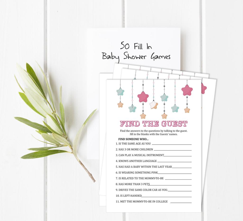 Inkdotpot 50 BabyA  AlphabetA  ABCA  GameA  Star Baby Shower Game Gender Neutral Party