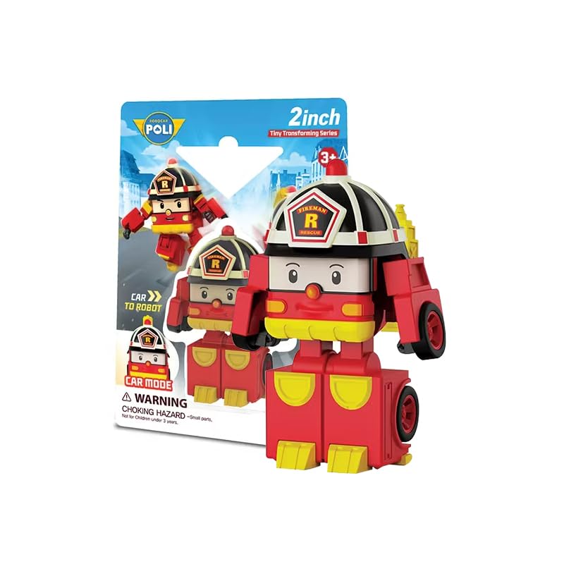 Officially Licensed Robocar Poli 2-inch Transforming Robot Set of 4 (Polly, Roy, Helly, and Amber) 2-inch Transforming Robots for Kids, Educational To