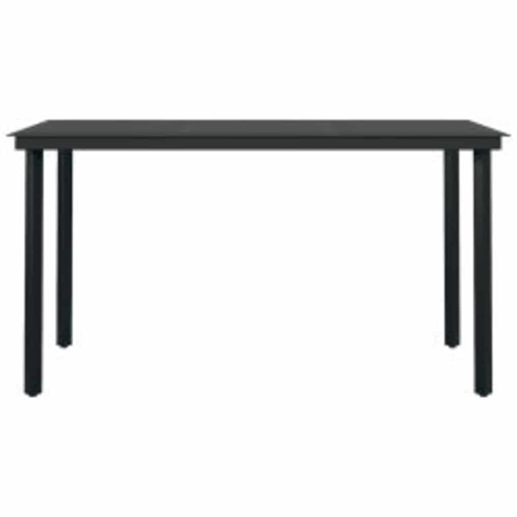 5 Piece Black Poly Rattan Outdoor Dining Set
