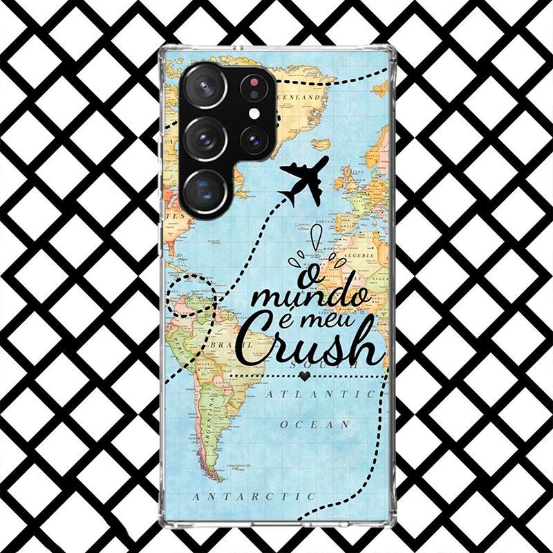 World Map Travel Plans Phone Case for Samsung Galaxy S26 S25 Edge S24 S23 Ultra S22 Plus S21 FE S20 + Soft Cover Print Fundas Ga