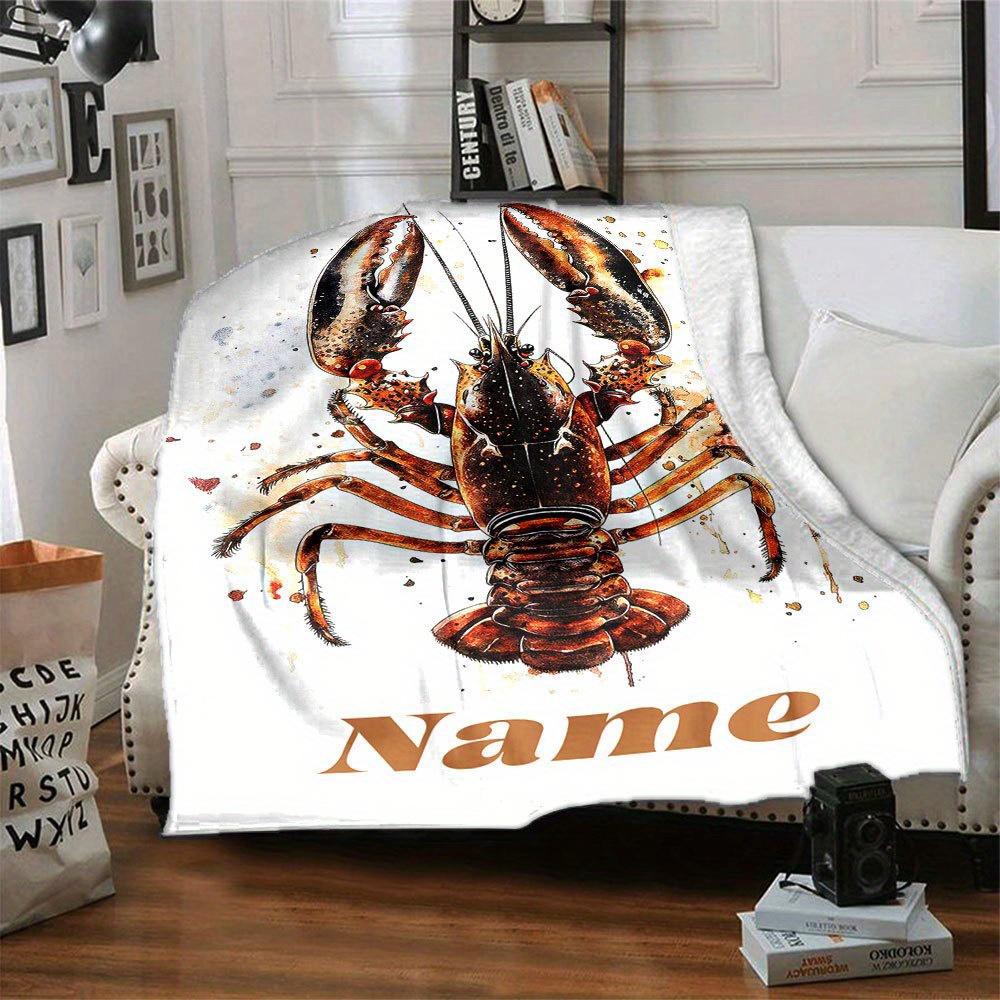 Lobster Watercolor Art Blanket Unique Home Decor Gift For Coastal Loverst10