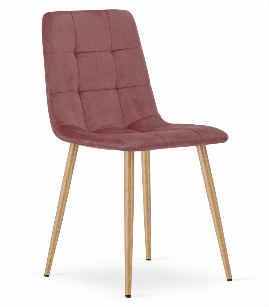 KARA Chair - Pink Velvet / Wood Color Legs X 2