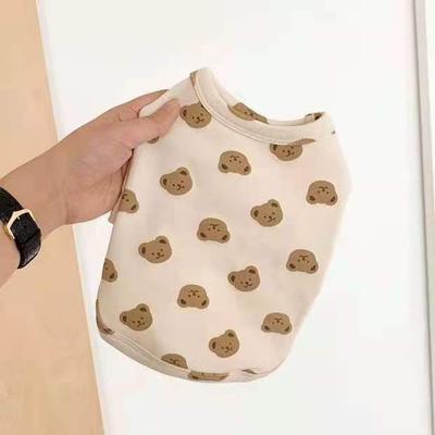Dog Cat Clothes Autumn and Winter Cat Bottoming Shirt Bear Double-sided Velvet Pet Clothes Small and Medium Dog Supplies