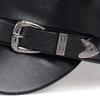 Sailor Autumn Spring Hat Leather Buckle Belt Large Women Fashionable Trendy Hats Black Ladies Beret Caps Men Flat Top Captain Military Caps
