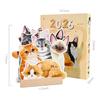Coil Binding Cat Dog Desk Calendar Creative Daily Planning Supplies Portable Calendar  Office Use