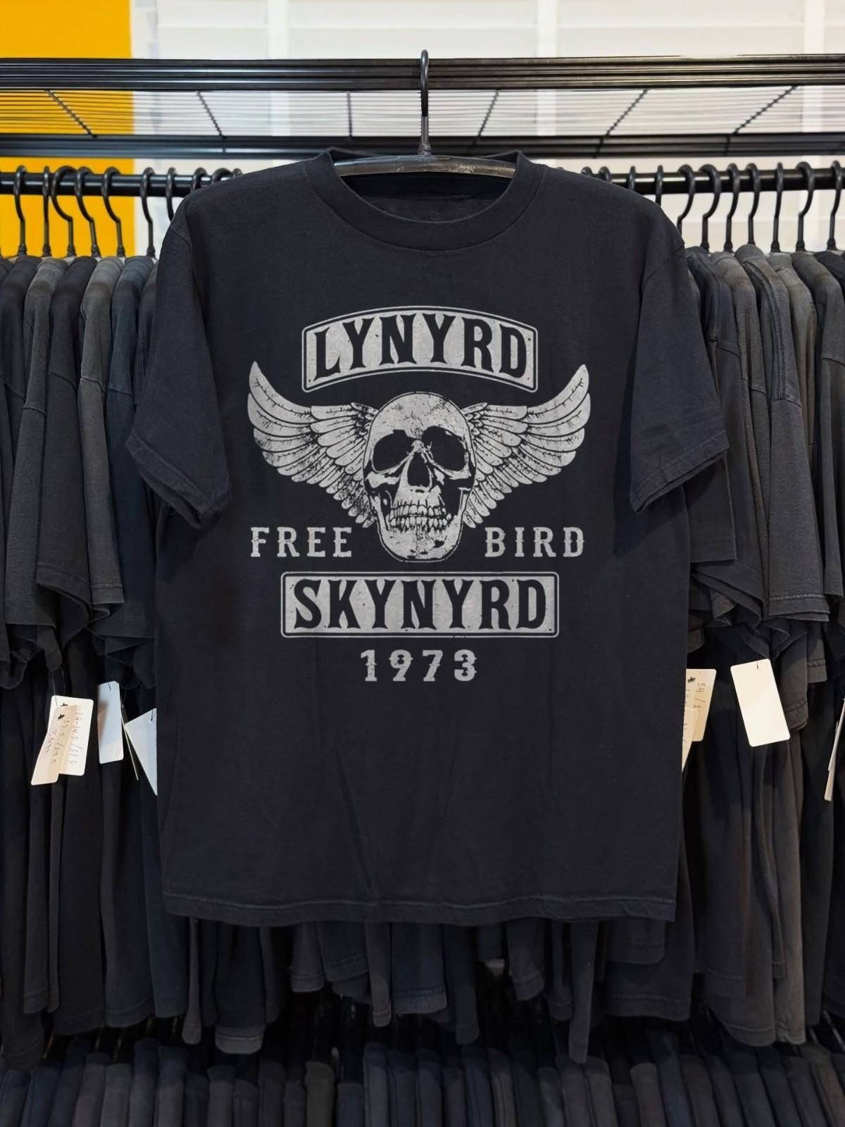 Rare! Lynyrd Skynyrd Free Bird 1973 Black Unisex T-shirt Size S-5XL XL