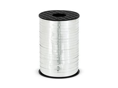 Partydeco Wstążka Plastikowa Srebrna 5Mm/225M