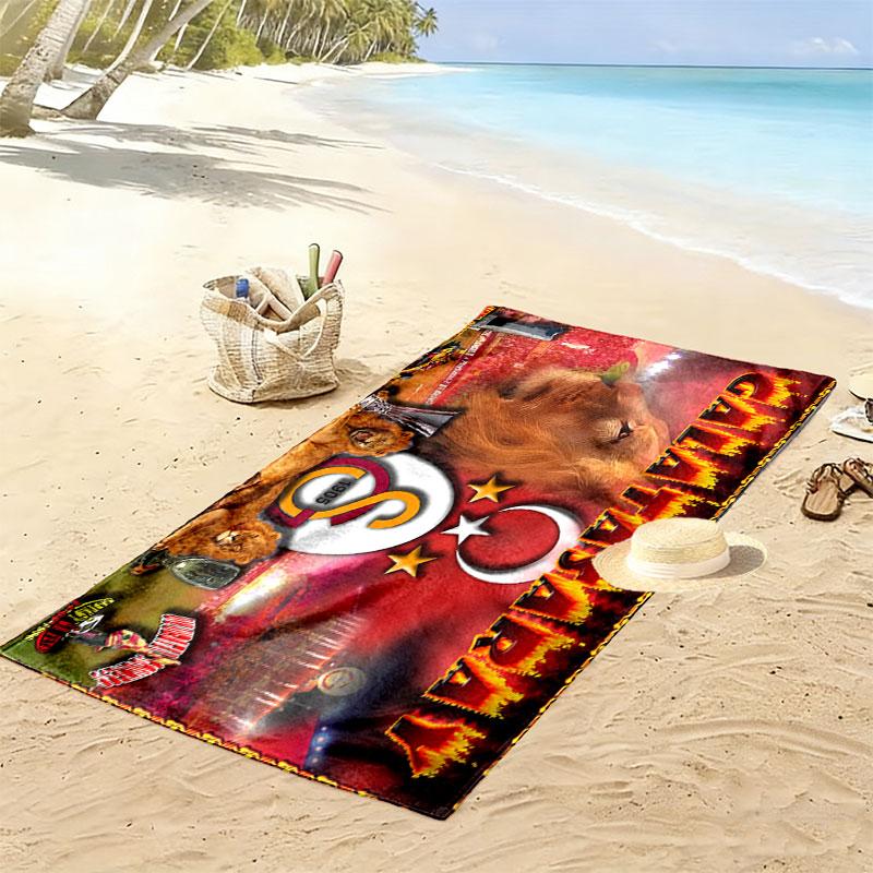 Asciugamano da Spiaggia con Stampa Galatasaray, Asciugamano Grande Morbido Asciugatura Rapida per Spiaggia Campeggio Nuoto