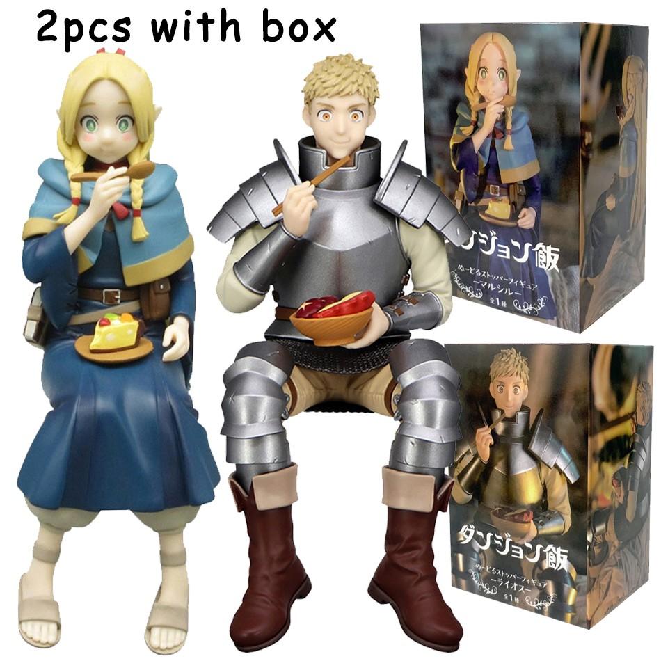1-2pcs Delicious in dungeon sitting marcille laios toughen figure macaroni cork 13-19cm table car ornaments anime model gifts