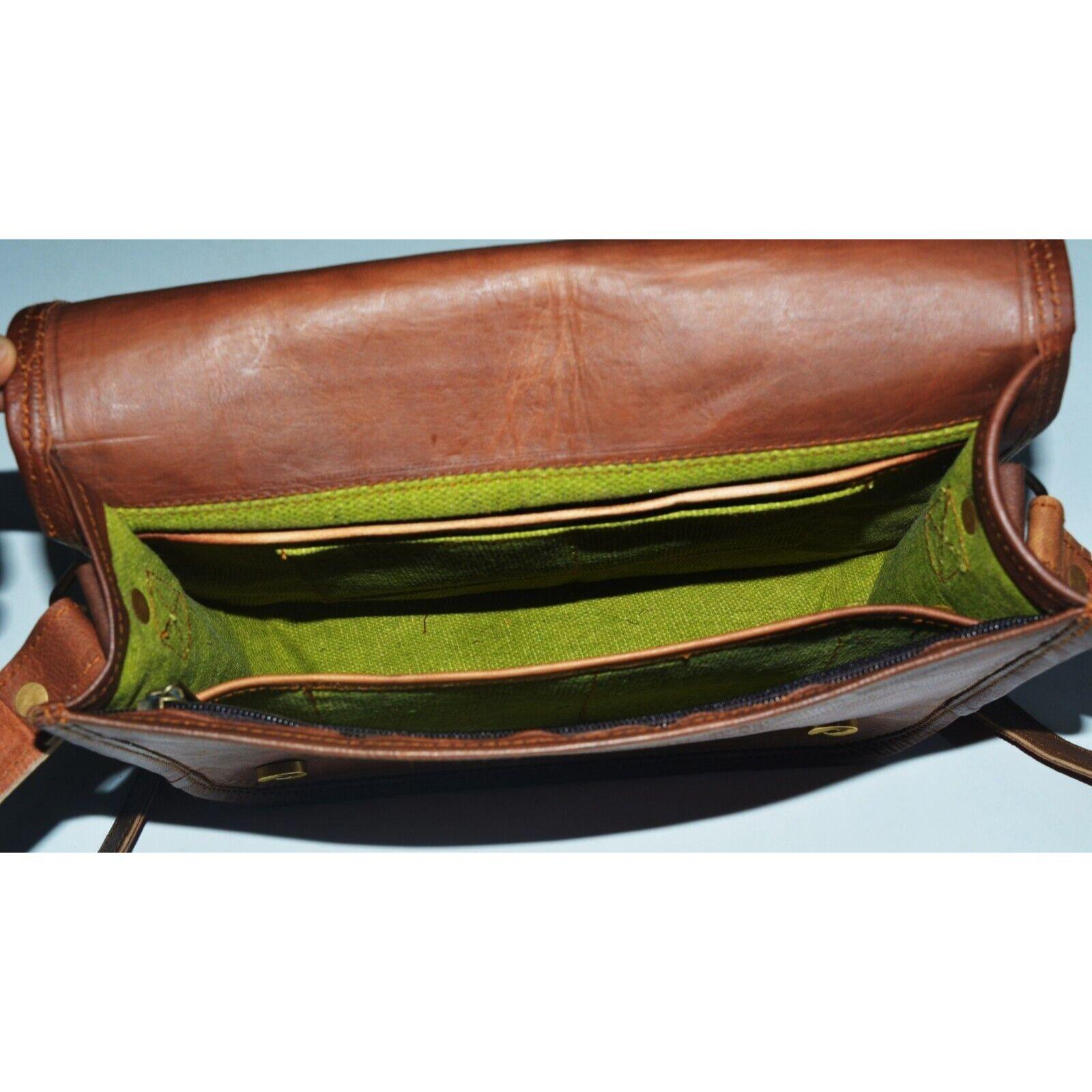 Новая винтажная сумка-мессенджер из натуральной козьей кожи ручной работы — фото 3