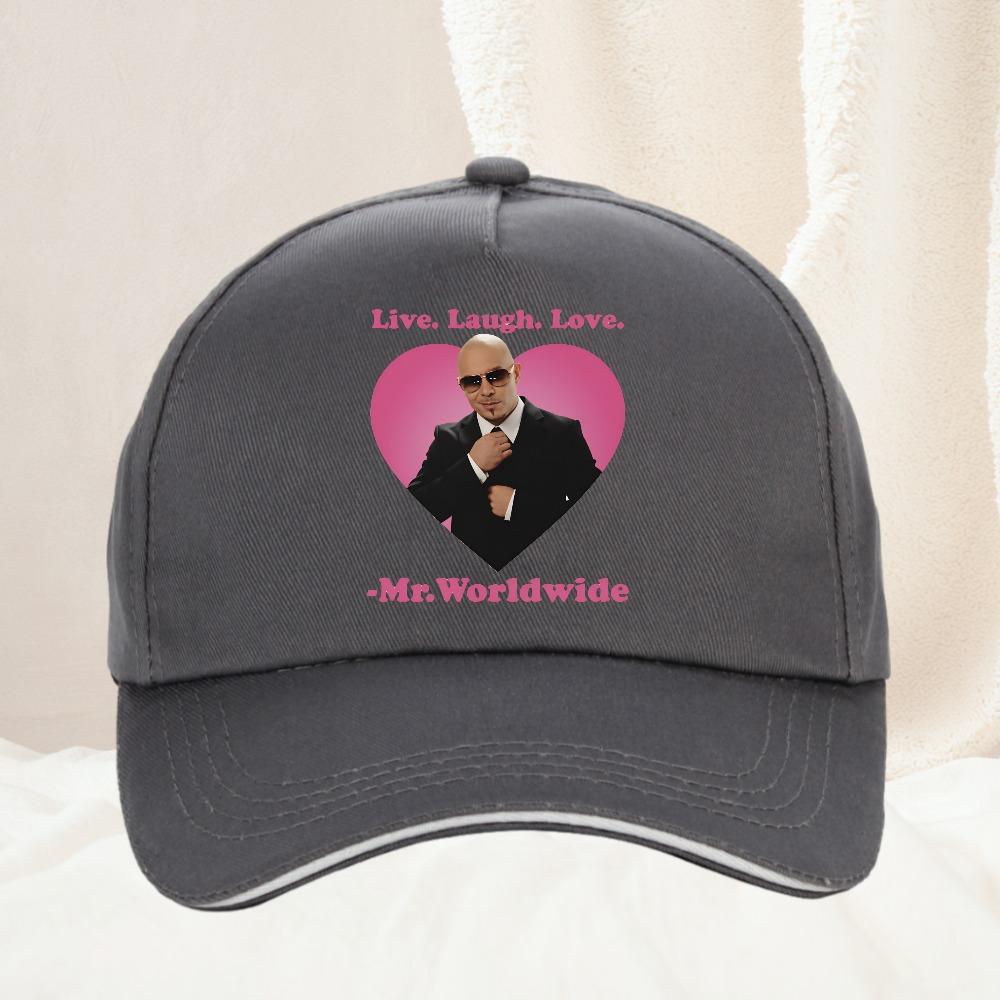 Live Laugh Love Mr Worldwide Pitbull Cappellino da Baseball Grafico Unisex Donna Hip Hop Moda Retrò Cappello da Golf Snapback