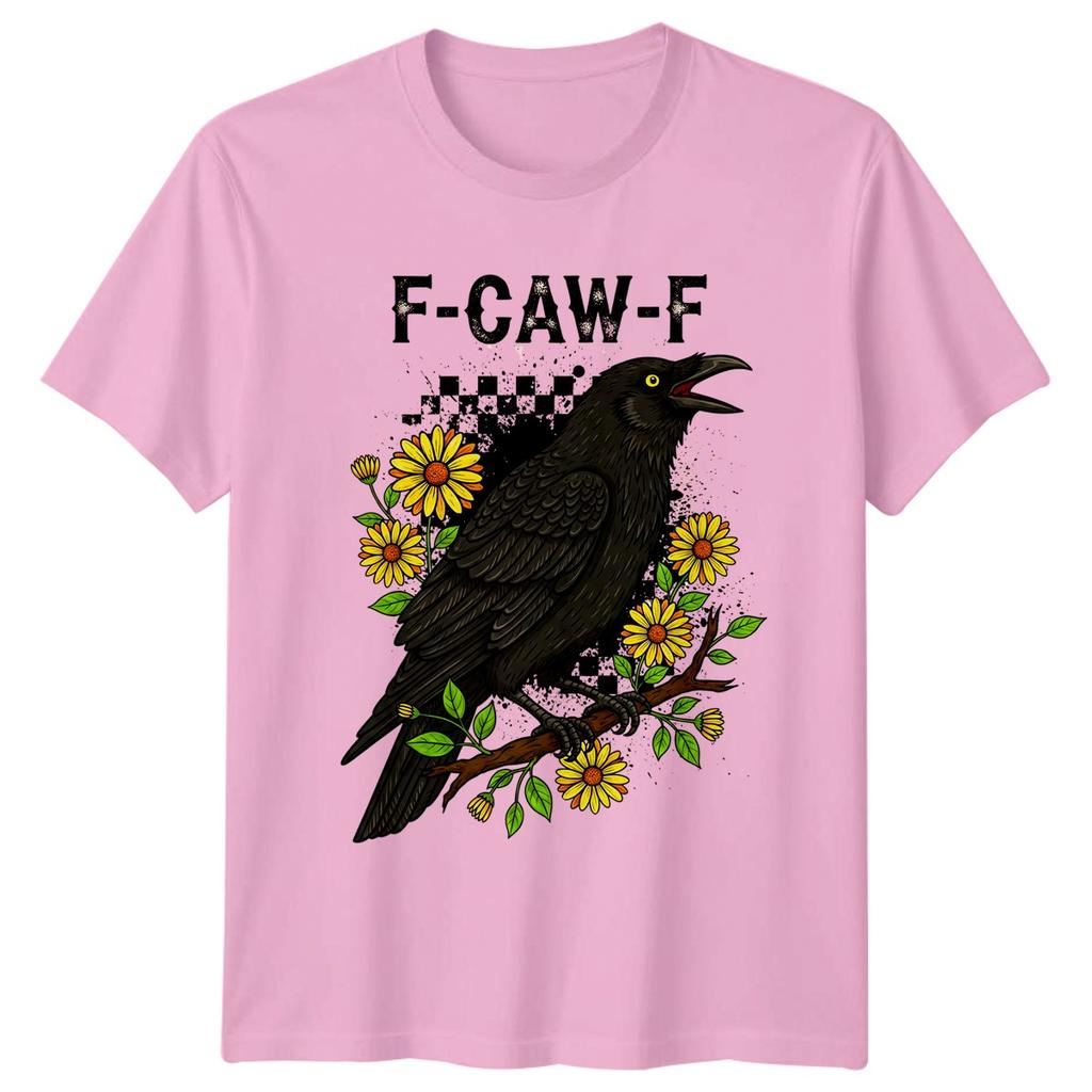 F-Caw-F Crow Birds Animal Graphic Mens T-Shirt Womens Tee Grunge Style