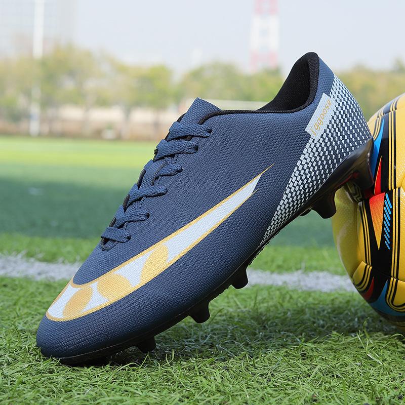 

Low-top football shoes men s and women s artificial turf training shoes 45 темно-синий