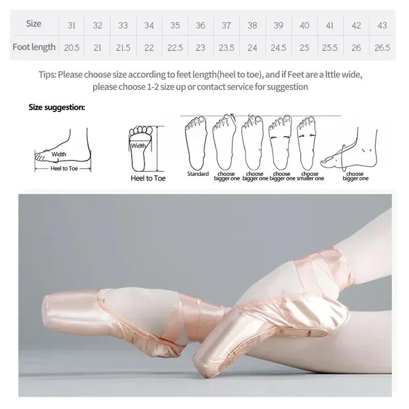 Child And Adult Ballet Dance Shoes Girls Ballet Pointe Shoes Professional With Ribbons Shoes Series Classic Woman Ballet Shoes