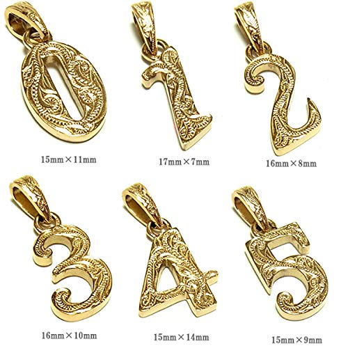 July Hawaiian Jewelry Number Necklace for Men and Women, Kaleikini Stainless Steel, 14K Yellow Gold Plated, Size 8, 40cm-45cm
