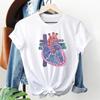 Colorful Anatomical Heart Tshirt Camiseta Sassy Women Graphic Anatomy Tshirt Top Funny Cardiac Nurse Gift Shirt