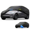 Motoforti Waterproof Car Cover Car Outdoor Full Car Cover for Tesla Model Y 210DBlack Blue with Door Zipper All Weather