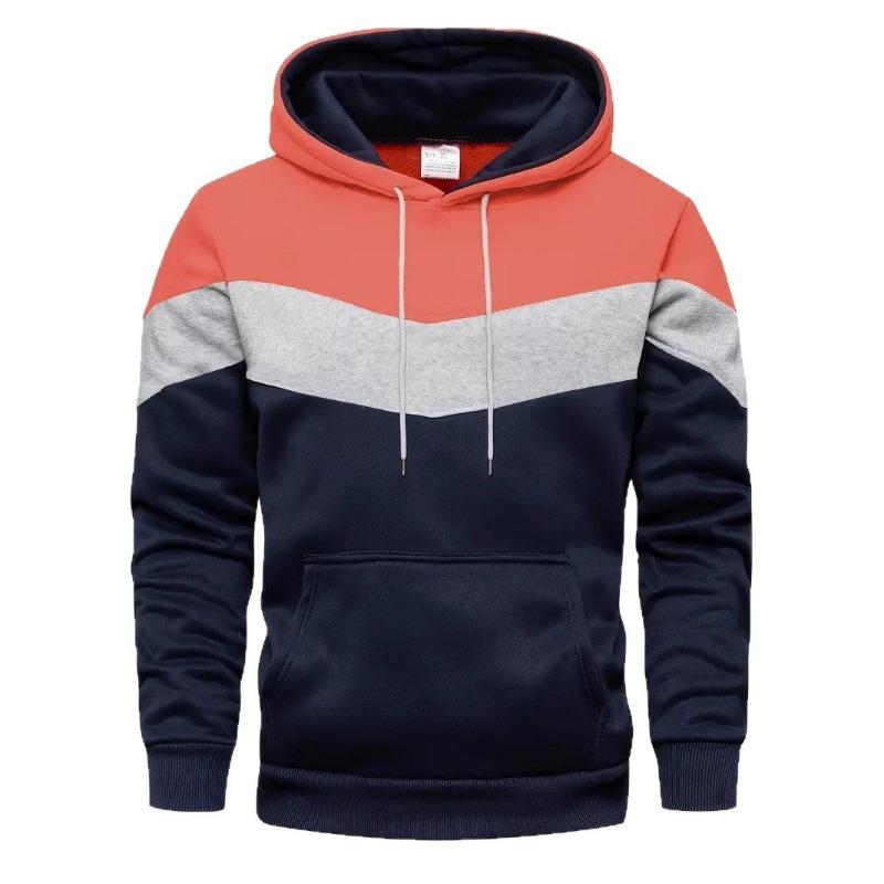Herren-Sweatshirt Herbst und Winter Neuer Trend Vielseitig Lässig Kontrastfarbe Kapuzenpullover