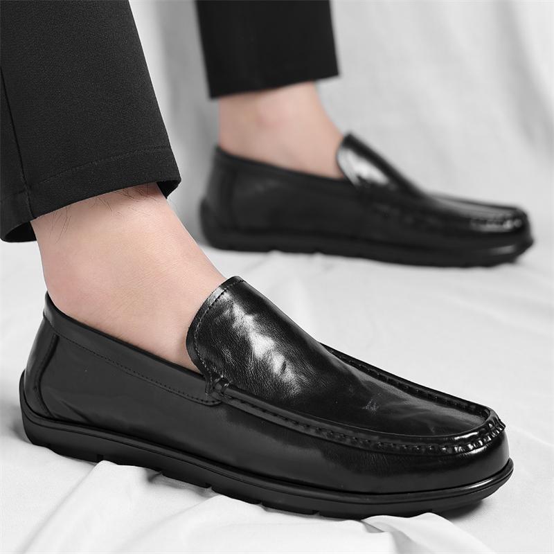 Fashion Men's Casual Business Shoes Leather Slip on Luxury Brand Loafers Men Handmade Man Moccasins Italian 2025 new Male Walking Shoes