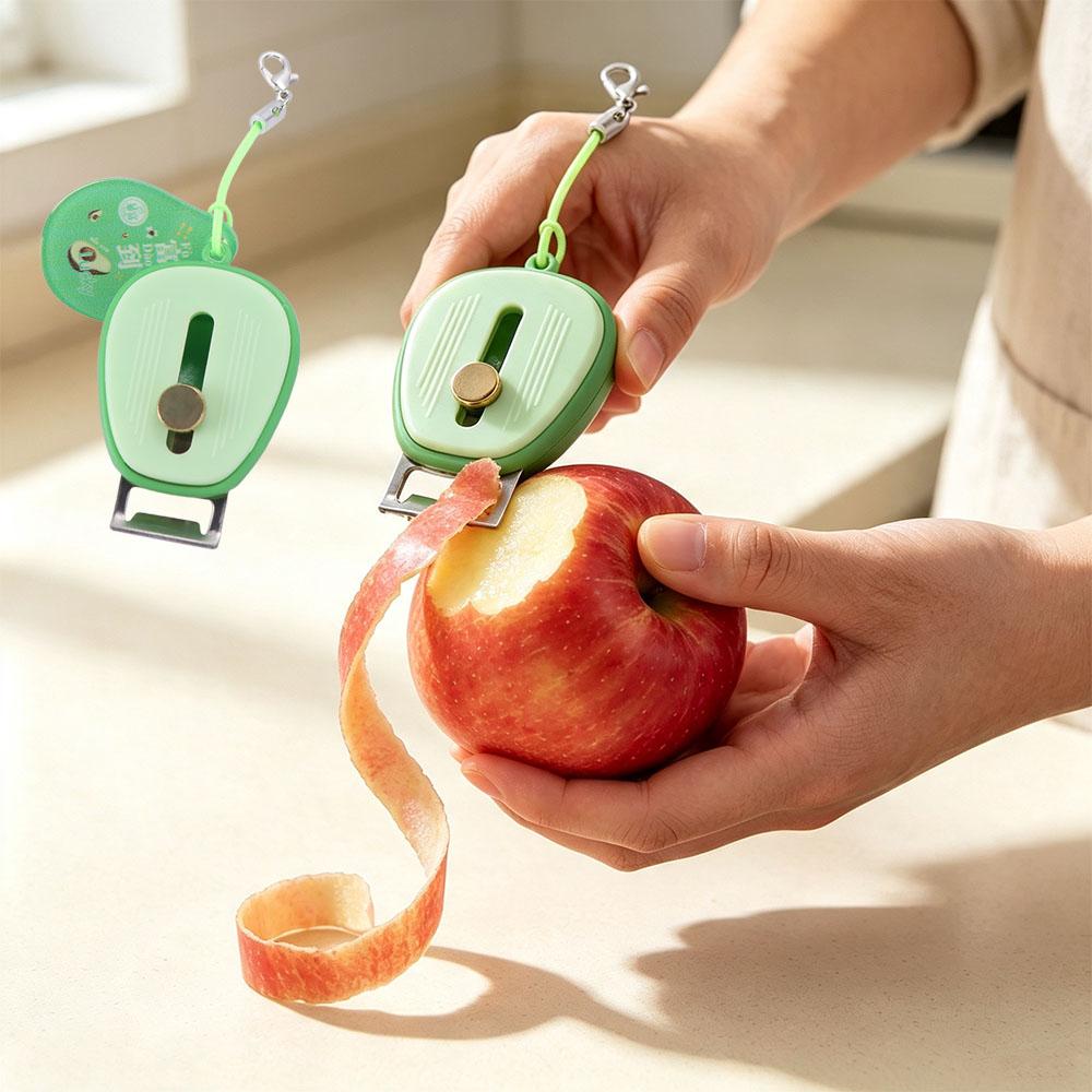 Foldable Anti-Lost Keychain Peeler Retractable Design Multi-Functional Peeler Picnic