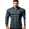 Mens Plaid Long Sleeve Button Down Shirt