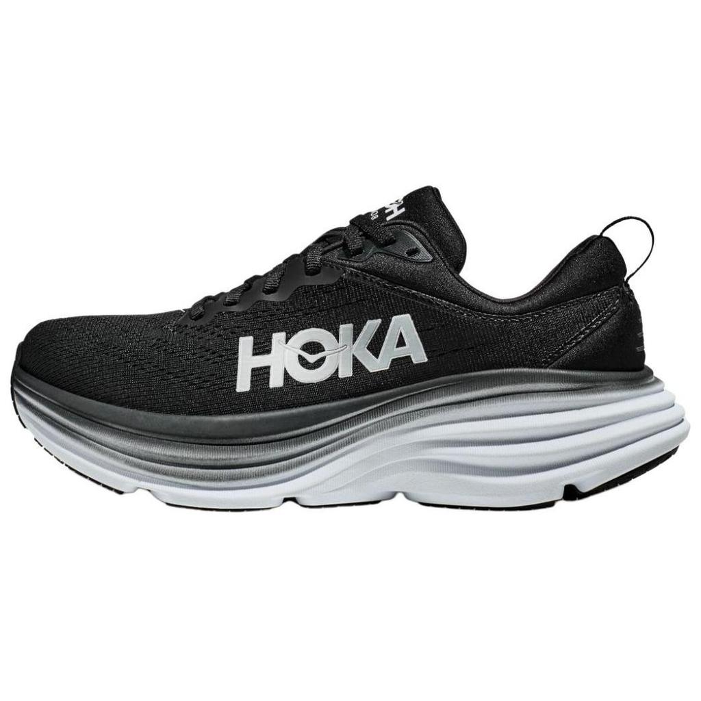 Hoka One One Bondi 8 Extra Wide Comfortable Versatile Slip Resistant Durable Low Top Casual Running Shoes Men sneaker Black White 1127955-BWHT