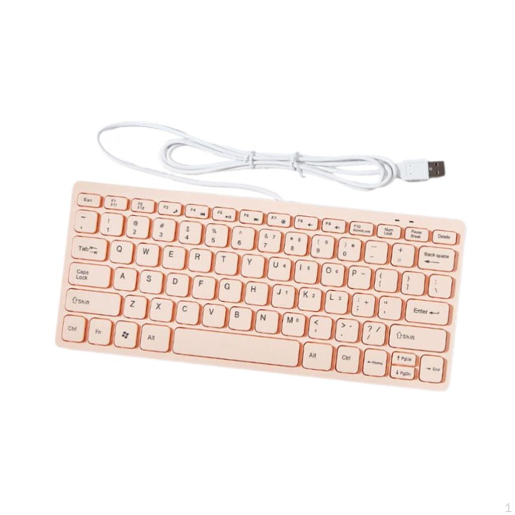 USB Wired Keyboard 78 Keys Mini Professional Ideal Gifts Plug and Play Silent Keystroke Comfortable