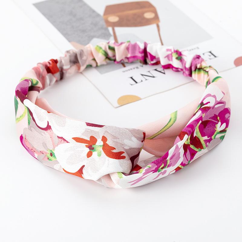 Hair Accessories Retro Wide-Brimmed Cross Headband Elastic Headband