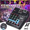 Portable 4 Channels Audio Audio Mixer A4 Sound Mixing Console bluetooth Record 48V Phantom Powe EffectsMixer with USB New