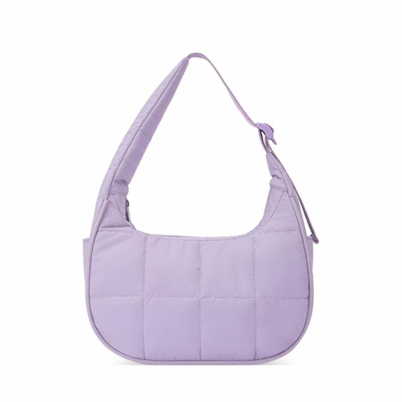 

Nylon bag large capacity women s armpit bag trendy down bag versatile single shoulder fashion solid color silk cotton handbag