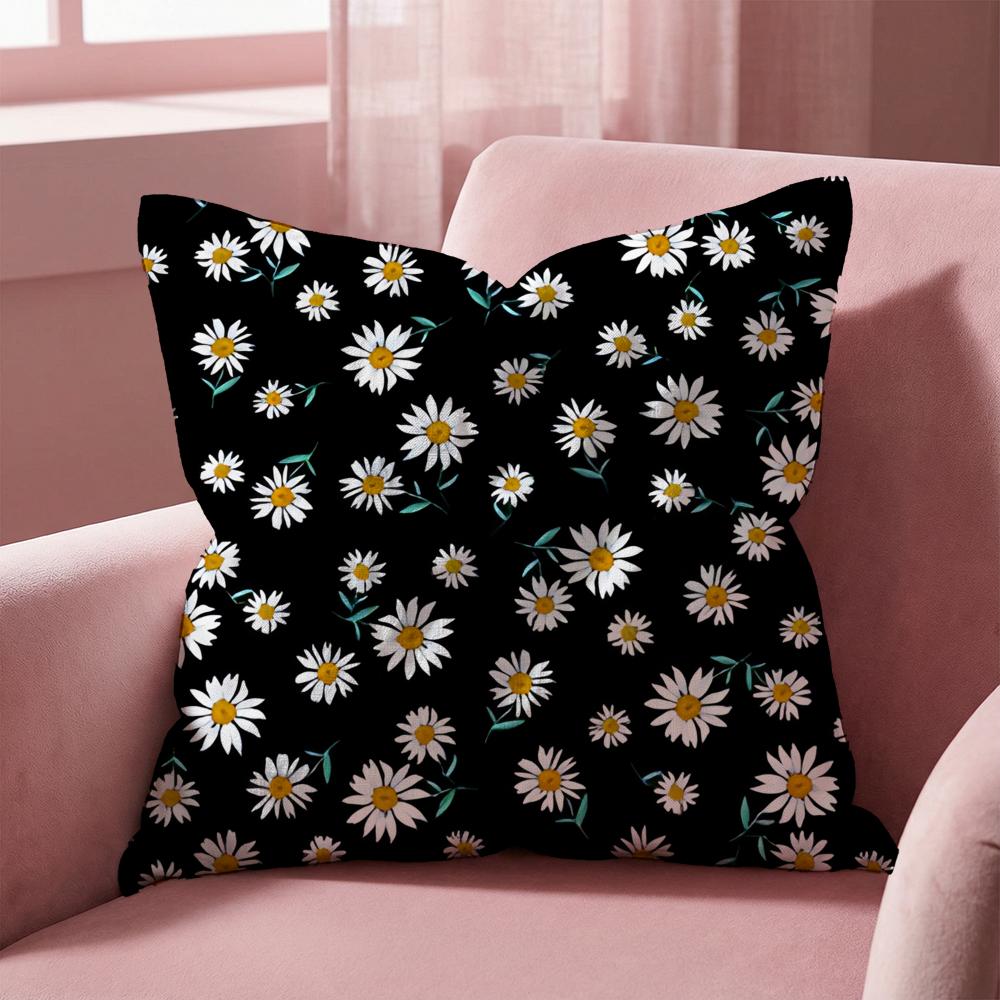 Daisy Pattern Cushion Cover MultiScene Pillow Cover for Home  Car  Reversible Soft  Durable for Daily Use