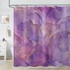 Purple Marble Pattern Shower Curtain Washable Dirt-Resistant Shower Head Waterproof Polyester Bath Curtain For Home Decor