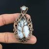 Handmade Tree of Life Copper Wire Wrapped Pendant Dendritic Opal & Moonstone Gemstone Pendant Jewelry for Women