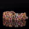 Women Jewelry Set Gaia Goddess Style Natural Looking Bracelet with Diamond Rose Ring Rainbow Color