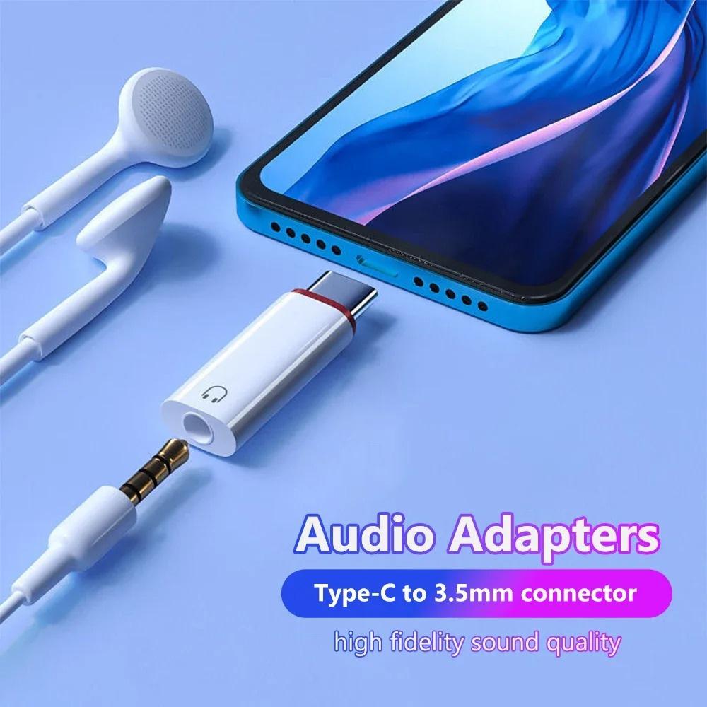 1pcs/2pcs USB C To 3.5mm Jack Earphone Adapter USB C Audio Converter for iPhone 15 Samsung Type-C To 3.5mm Headphone Connector