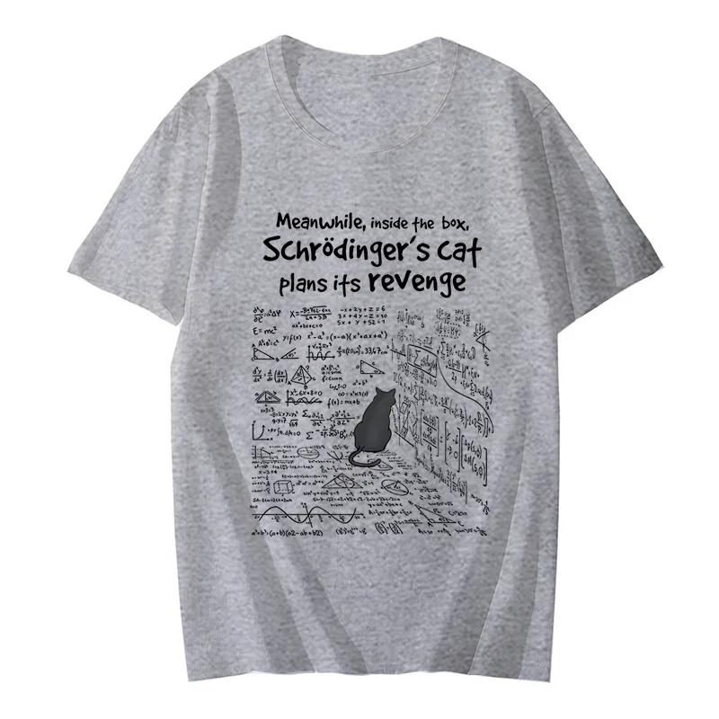Katzenrache Herren T-Shirts Lustiges Mathe T-Shirt Männlich Weiblich Kleidung Kurzarm Oberteile Mode Cartoon Anime Grafik T-Shirt