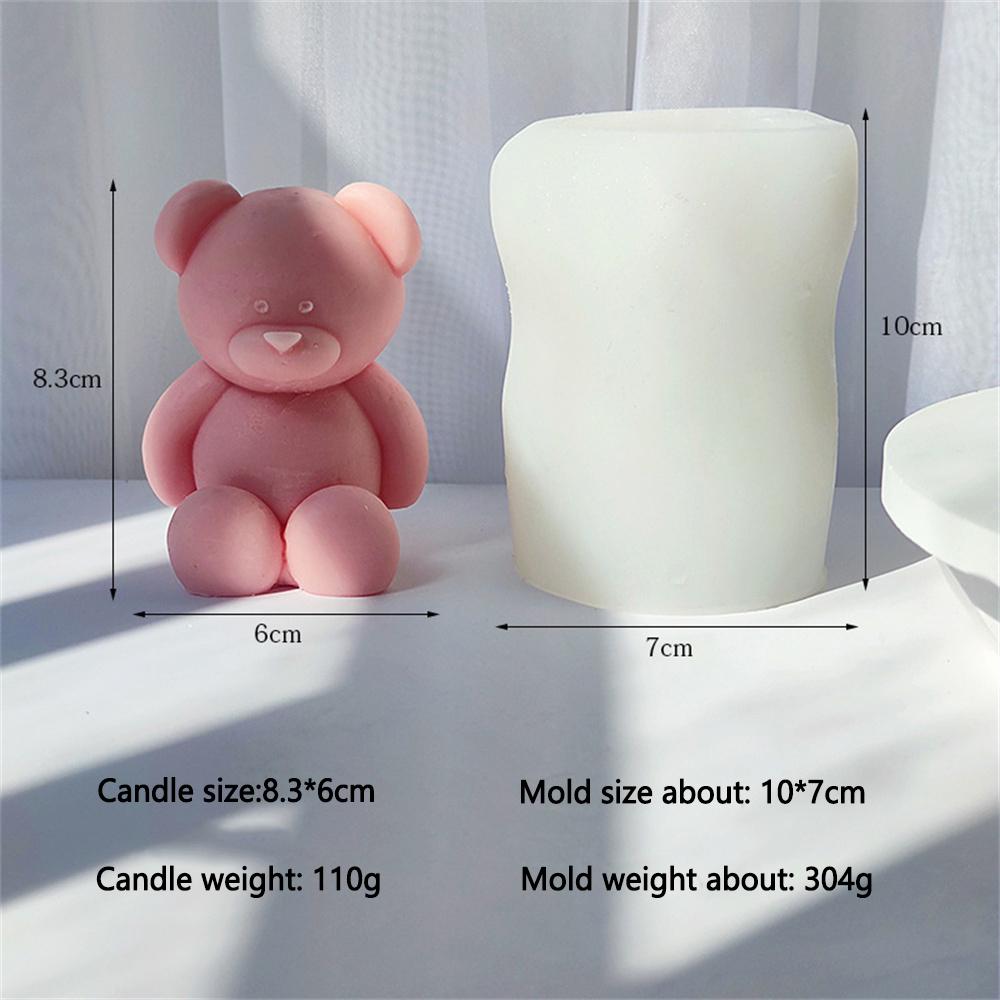 Large 3D Cute Cartoon Bear Fragrance Candle Mould DIY Silicone Mould Molds Bedroom Decor Birthday Party Gifts Wedding Souvenirs