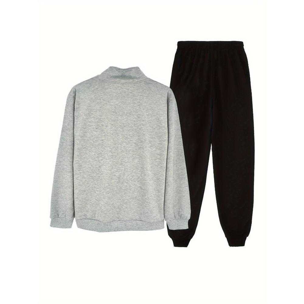 BRO Basketball Printed New Men's Zipper Sweatshirt and Pants Two Piece, Comfortable Fashionable and Warm for Autumn and Winter Men
