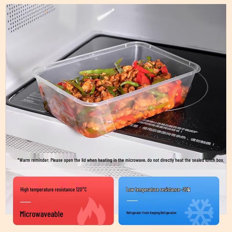 Miaojie 750ml Disposable Square Plastic Take-Out Bowls