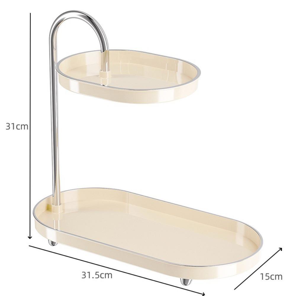 Stylish Modern Tabletop Rack Removable Double Layer Storage Rack Space-Saving Makeup Display Makeup Display Stand Bathroom
