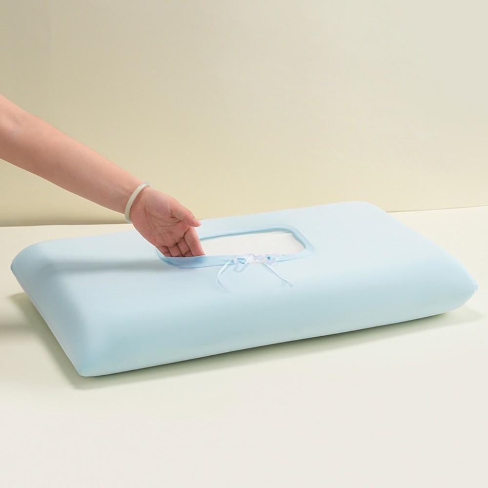 Ice Feel Silk Pillowcase Polyester Cushion Cover New Silk Pillow Case  for Bedding синий