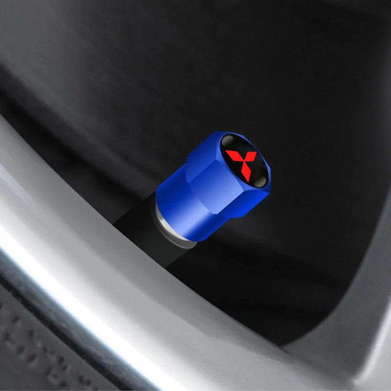 Car Styling 4PCS Metal Wheel Tire Valve Caps Stem Case For Mitsubishi Asx Lancer Outlander Pajero Ralliart