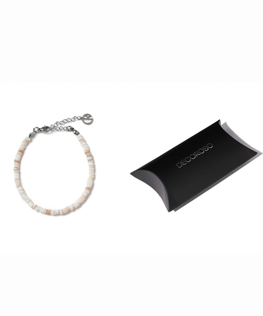 Decoroso Unisex Minimal Mother-Of-Pearl Bead Bracelet [Ivory]