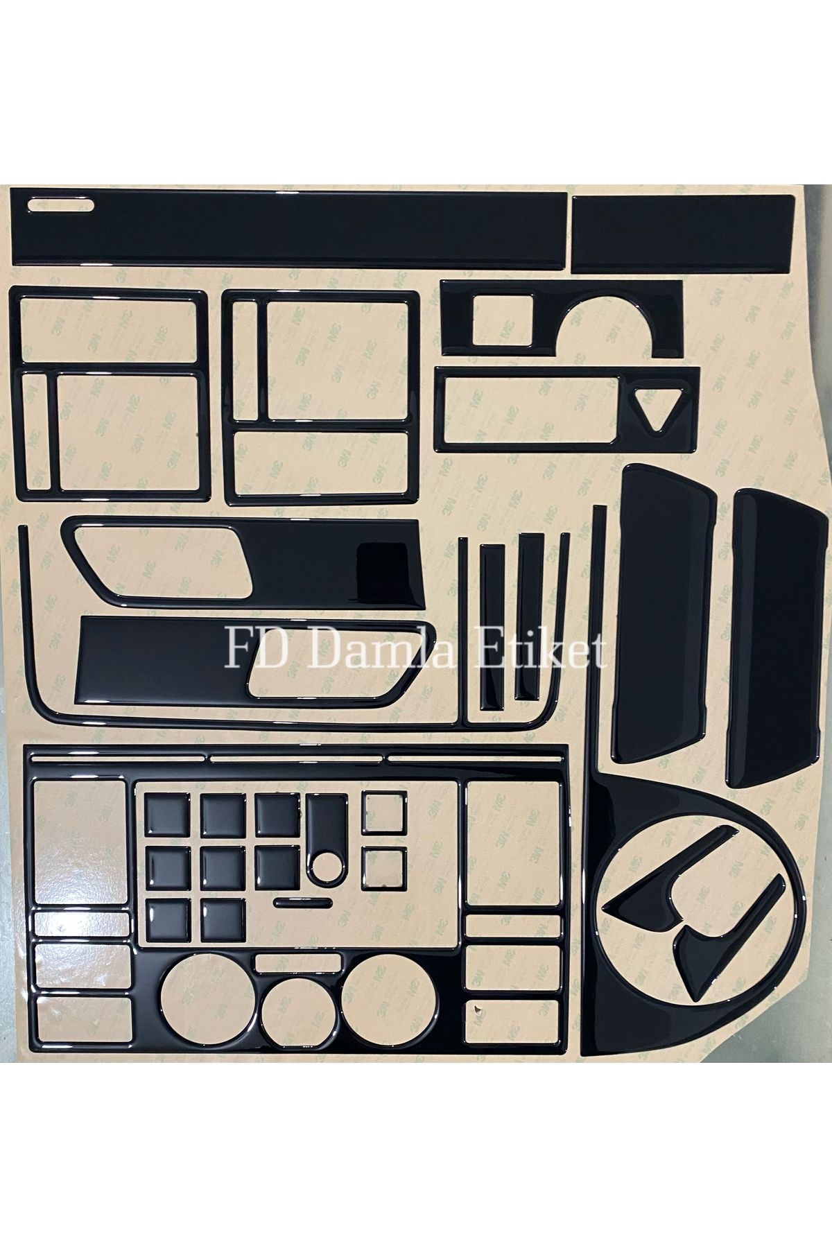 

Volkswagen Transporter T5 2003 - 2009 Torpido, Konsol, Trim, Göğüs Maun Kaplama Parlak Siyah Renk