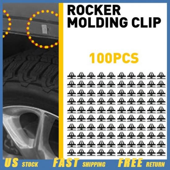 100 Pcs 11MM ABS Clip Rocker Panel Molding Retainer 11571175 For GM 9mm Hole EXV