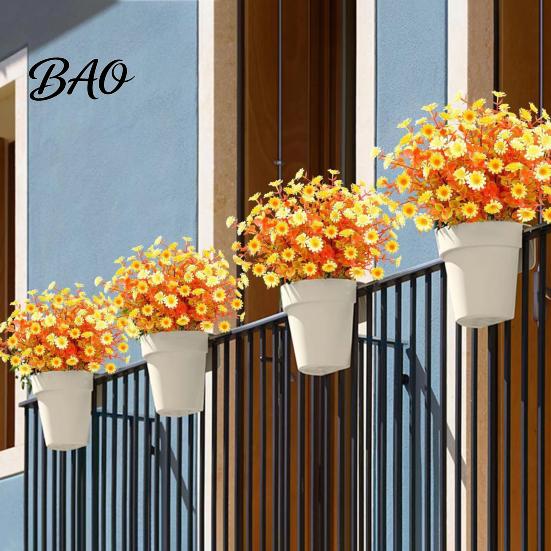 Long Lasting Fake Plants Fall Artificial Flower with Eucalyptus Leaf, Lifelike Faux Plants, Realistic UV Resistant for Autumn Thanksgiving Harvest