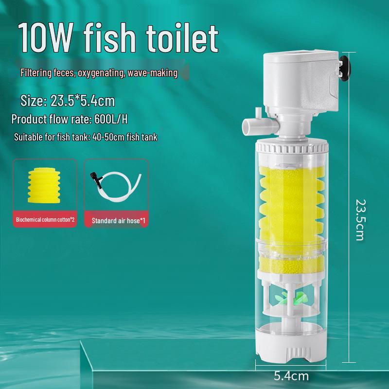 Kompakt 3-i-1 Akvariebehållarfilter & Cirkulationspump för Effektiv Vattenrening